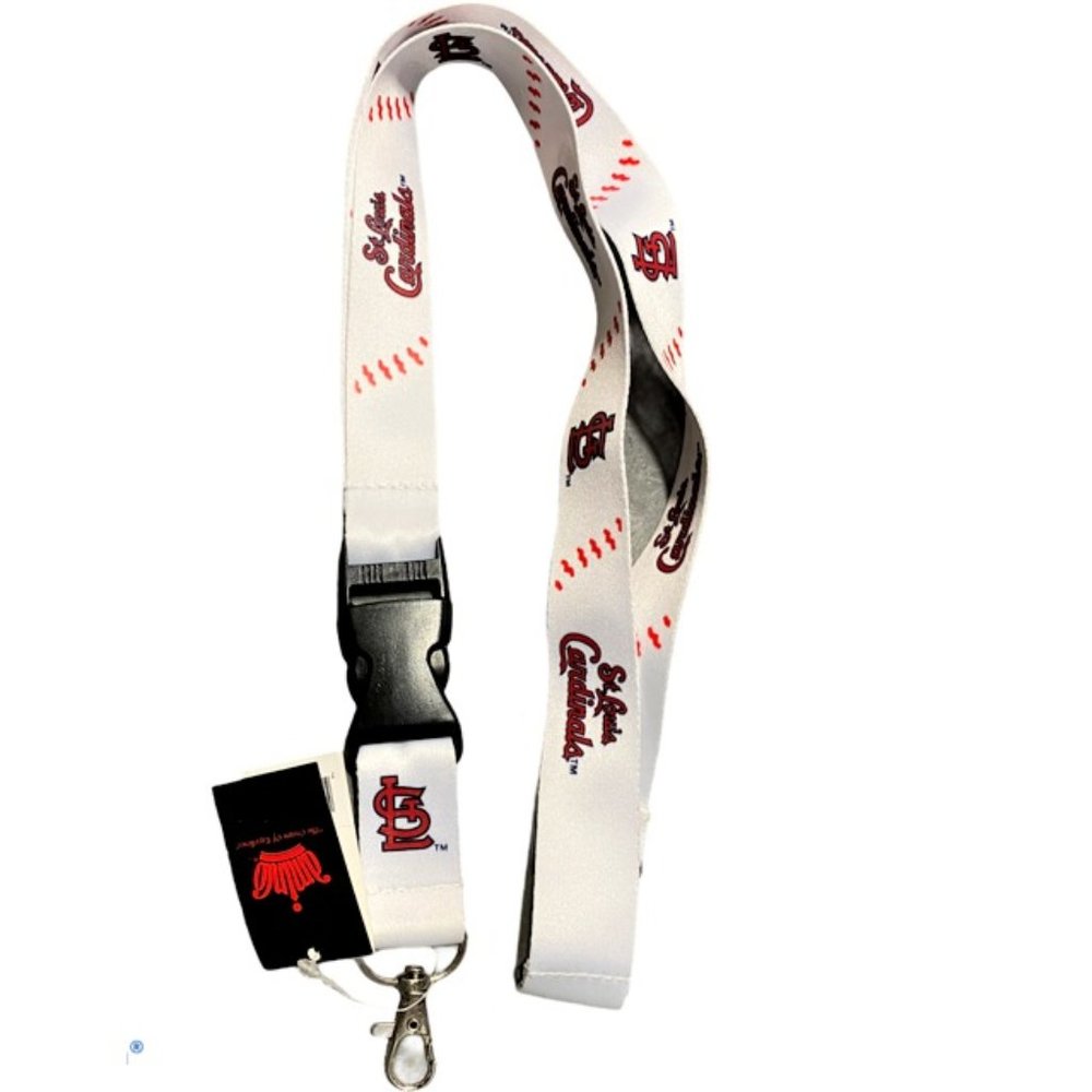 ST LOUIS CARDINALS BASEBALL LACES LANYARD KEYCHAIN